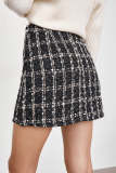 Abigale Black Check Skirt