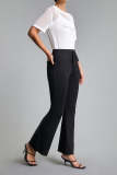 Black Drawstring Waist Flared Sweatpants