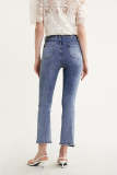 Royal Blue Ripped Flared High Rise Jeans