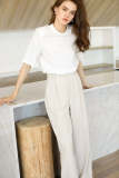 Business Essential Ivory Wide Slacks