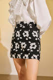 Black Embroidery A-Line Skirt