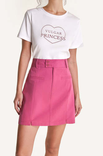 Deep Pink High Rise A-Line Mini Skirt