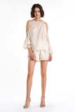 Flash Sale                Ivory Cold Shoulder Top & Shorts Two-Piece Set