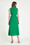 Green Waist Cut Out Sleeveless Midi Dress