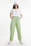 Light Green Back Patch Pocket Drawstring Hem Joggers