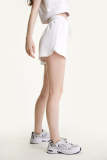 White High Rise Elastic Waistband Runner Shorts