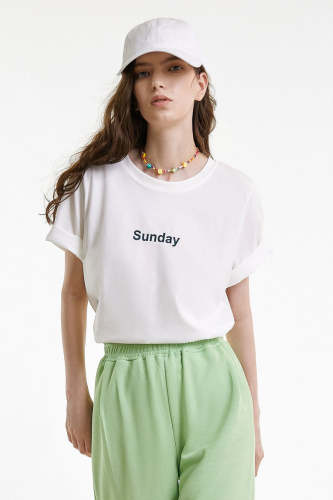 White Modal-Blend Printed T-shirt