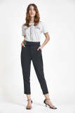 Black Pleat Detail Side Zip Suit Pants