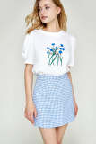 White Flower Print T-shirt