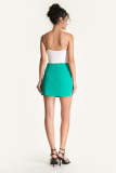 Medium Sea Green Buckle Detail Asymmetric Wrap Mini Skirt