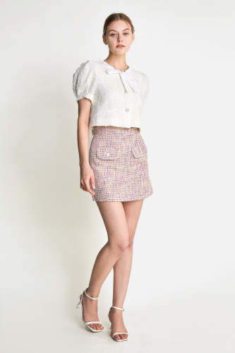 Pink Fake Pocket Skirt