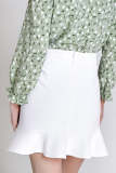 White Frill Hem Mini Skirt