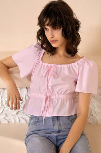 Extra 20% Off                 Callie Pink Cinched Waist Blouse
