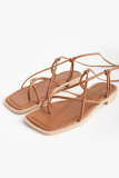 Peru Lace-Up Toe Thong Flat Sandals