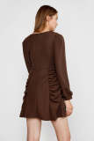 Jannah Tan Puff Sleeve Mini Dress