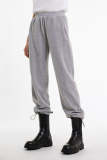 Dark Grey Ribbed Drawstring Hem Joggers