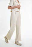 Ivory High Rise Wide Leg Suit Pants