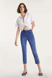 White Linen-Blend Twist Front Pocket Detail Cropped Shirt
