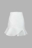 White Frill Hem Mini Skirt