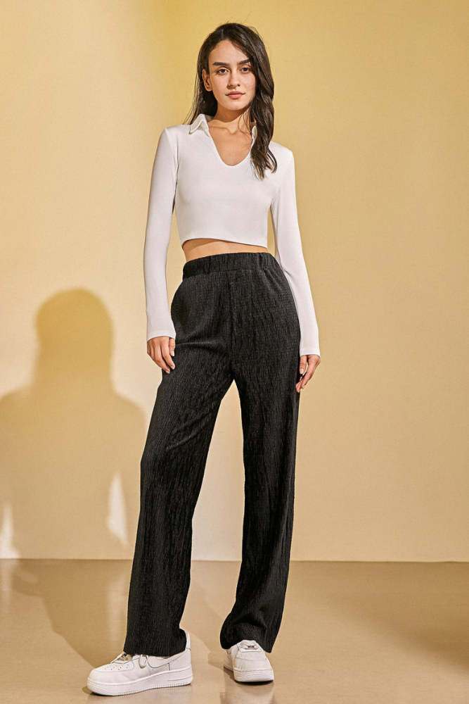 Black Elastic Waist Pants