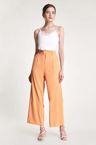 Dark Salmon High Rise Wide Leg Pants