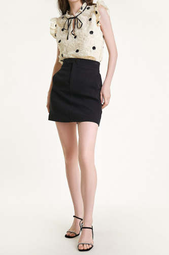 Black Pocket Detail Denim Mini Skirt