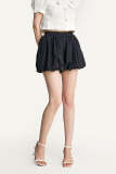 Flash Sale                Black Puff Ball Elastic Waist Shorts