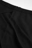 Black Asymmetric Hem Draped Mini Skirt