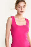 Hot Pink Knitted Tank Midi Dress