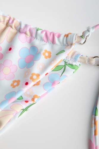 Multicolor Floral Print Triangle Bikini Set