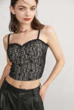 Quynh Black Lace Bandeau Tank Top
