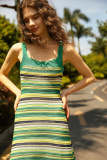 Flash Sale                Multicolor Striped Knitted Midi Dress