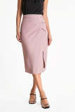 Pink Ruched Side Midi Skirt