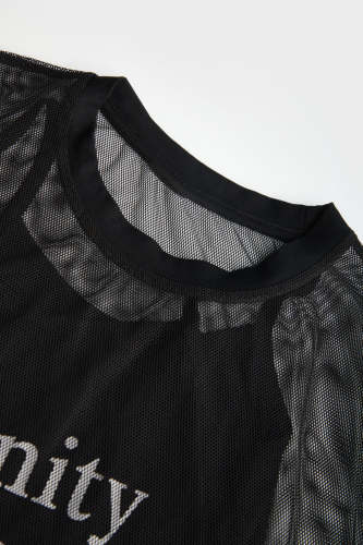 Black Mesh Top With Matching Camisole