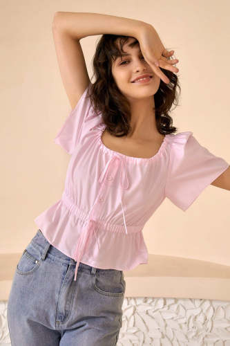 Extra 20% Off                 Callie Pink Cinched Waist Blouse