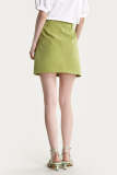 Yellow Green High Rise A-Line Mini Skirt
