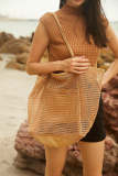 Burly Wood Mesh Beach Tote Bag
