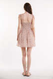 Pink Floral Print Tie Strap Sweetheart Neck Mini Dress
