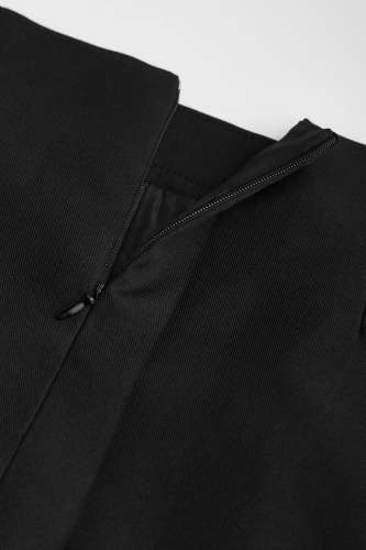 Black Asymmetric Hem Draped Mini Skirt