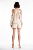 Flash Sale                Ivory Cold Shoulder Top & Shorts Two-Piece Set