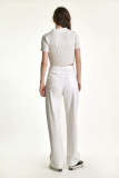 White High Rise Long Leg Straight Leg Jeans