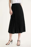 Flash Sale                Black Pleated High Rise A-Line Midi Skirt