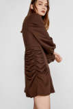 Jannah Tan Puff Sleeve Mini Dress