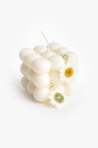 White Dried Flower Earrings