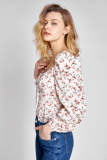 Ivory Floral Print Tie-Detail Blouse