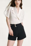 Ivory Asymmetric Button Down Shirt