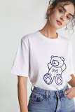 White Bear Print Cotton T-Shirt