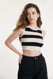 Black Striped Knitted Vest