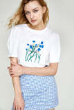 White Flower Print T-shirt