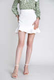 White Frill Hem Mini Skirt